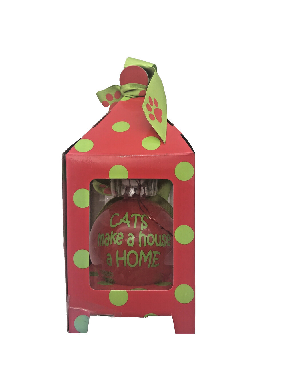 Cat Christmas Ornament Paw Print Cats Make a House a Home Gift Box Personlize It